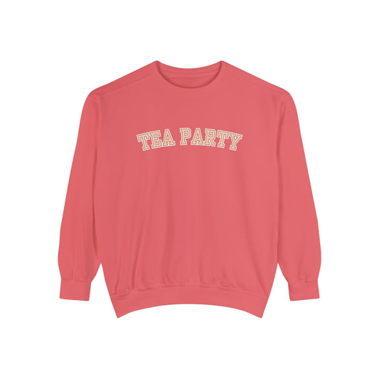 Comfort Colors Women's Tea Party Vibes Sweatshirt: Cozy Gossip Session Attire - Eddy and Rita