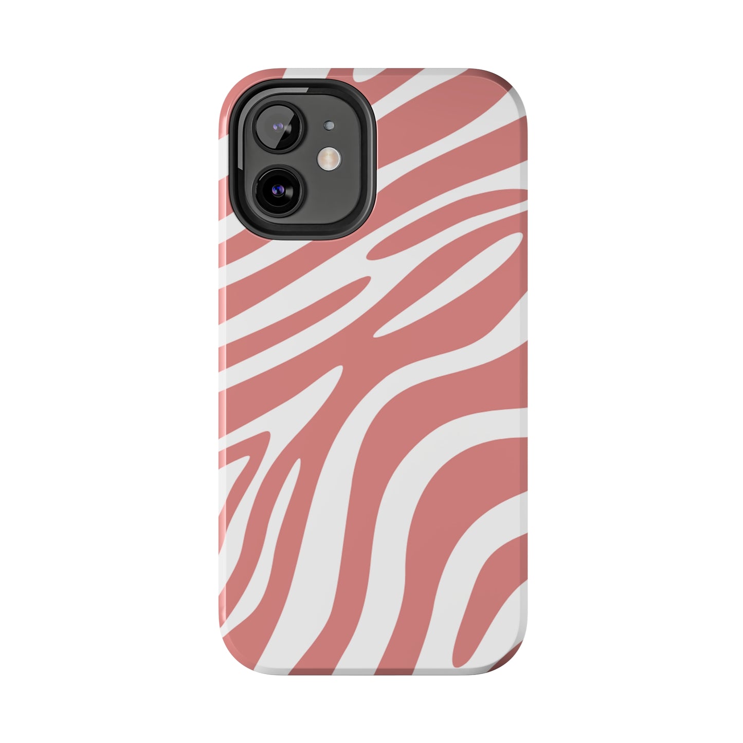 Pink and White Zebra Stripes iPhone Case - Stylish and Protective Cover for Your Device