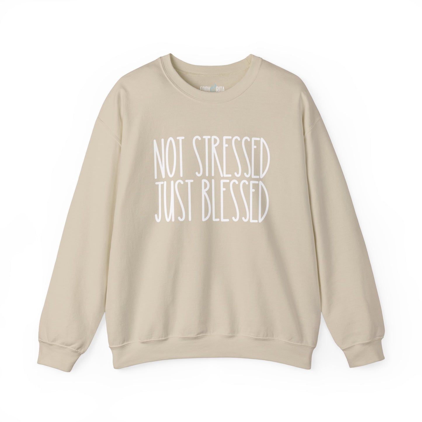 Women’s Heavy Sweatshirt – “Not Stressed Just Blessed” | Cozy and Inspirational Pullover