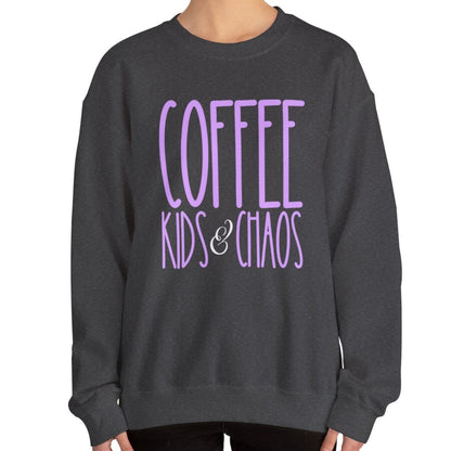 Coffee, Kids, and Chaos Women's Sweatshirt: Cozy Comfort for Busy Moms - Eddy and Rita