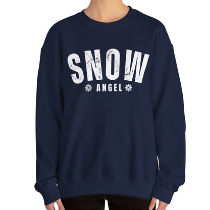 Women's Heavy Sweatshirt – "Snow Angel" Cozy Winter Graphic Sweatshirt