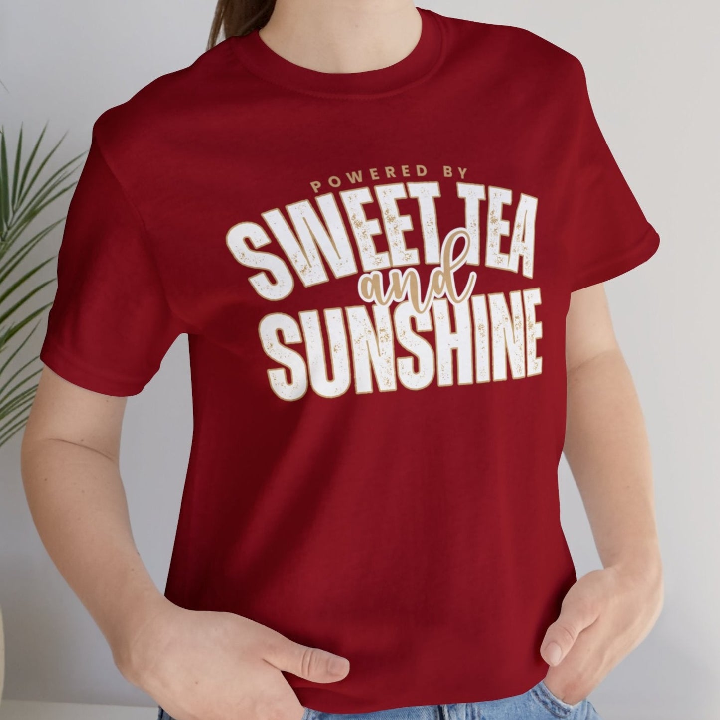 "Powered by Sweet Tea and Sunshine" Women's Bella Canvas Tee