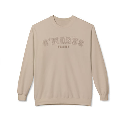 Women's Midweight Sweatshirt – "S'mores Weather" Cozy Graphic Sweatshirt