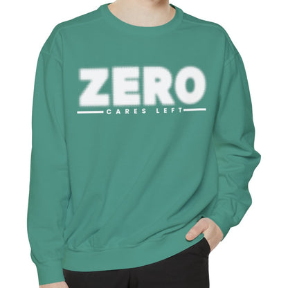 Zero Cares Left Comfort Colors Men's Sweatshirt - Effortless Vibes - Eddy and Rita