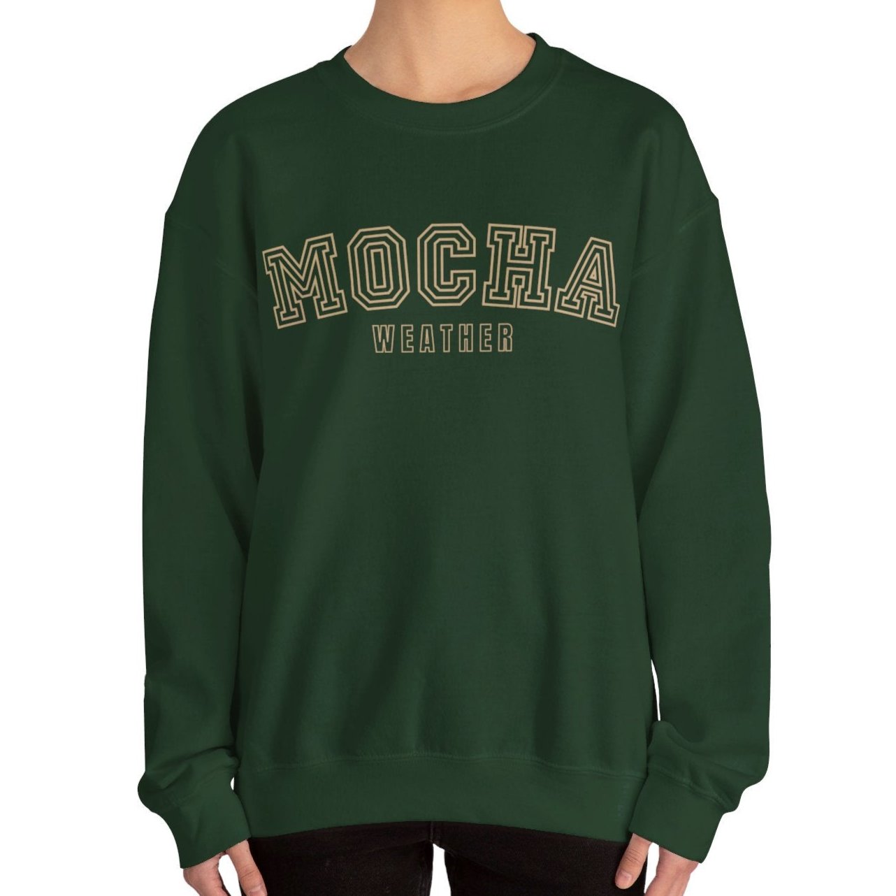 Women's Heavy Blend Sweatshirt – "Mocha Weather" Cozy Graphic Sweatshirt