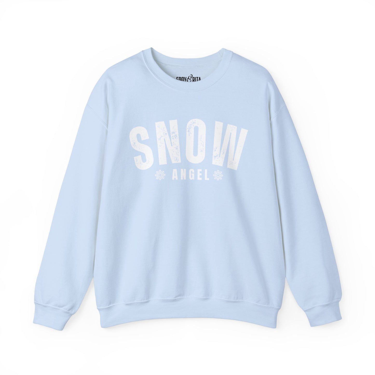 Women's Heavy Sweatshirt – "Snow Angel" Cozy Winter Graphic Sweatshirt