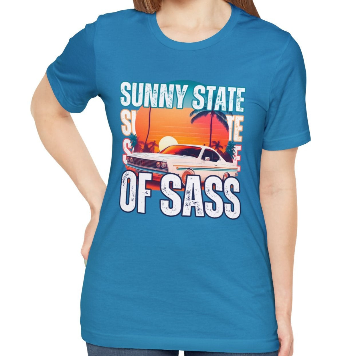 Sunny State of Sass Retro Car Women's Bella Canvas T-shirt - Eddy and Rita