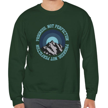 Progress Not Perfection Men's Empowerment Sweatshirt: - Eddy and Rita