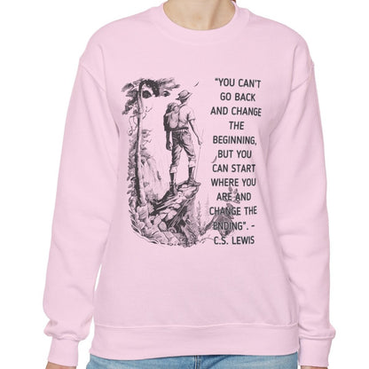 Inspiring C.S. Lewis Quote Women's Sweatshirt: Change Your Ending from Where You Are