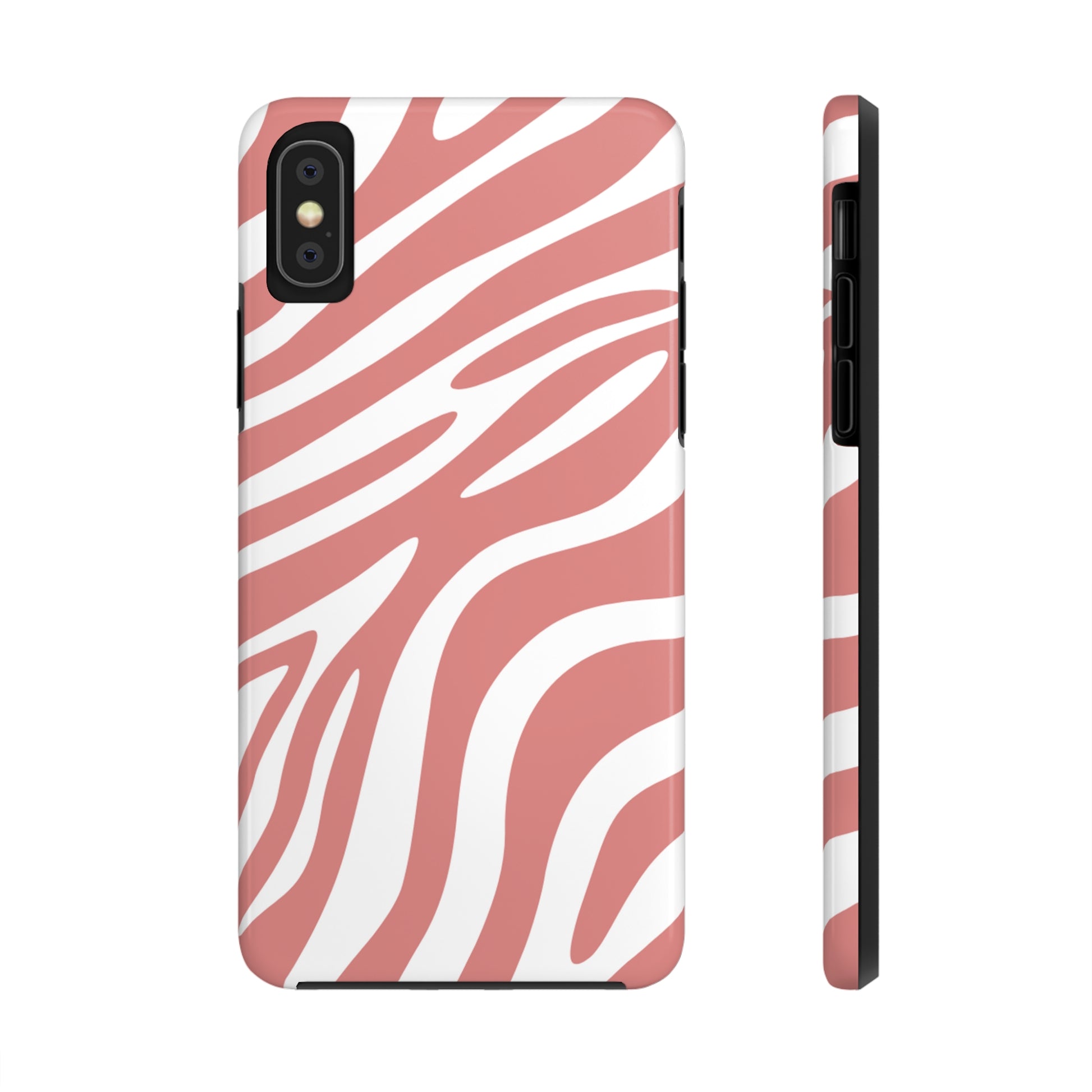 Pink and White Zebra Stripes iPhone Case - Stylish and Protective Cover for Your Device