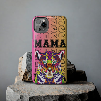 Colorful Cheetah 'Boss Mama' iPhone Case - Stylish and Empowering Protective Cover