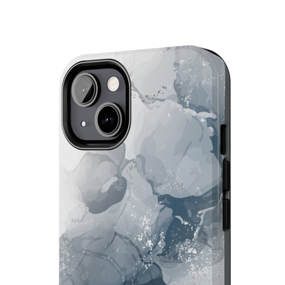 Gray and White Marble Pattern Cell Phone Case - Elegant and Sleek Device Cover