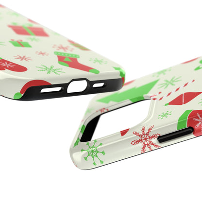 Tough Phone Case for iPhone – Christmas Packages Design | Durable Holiday Stocking Stuffer Gift