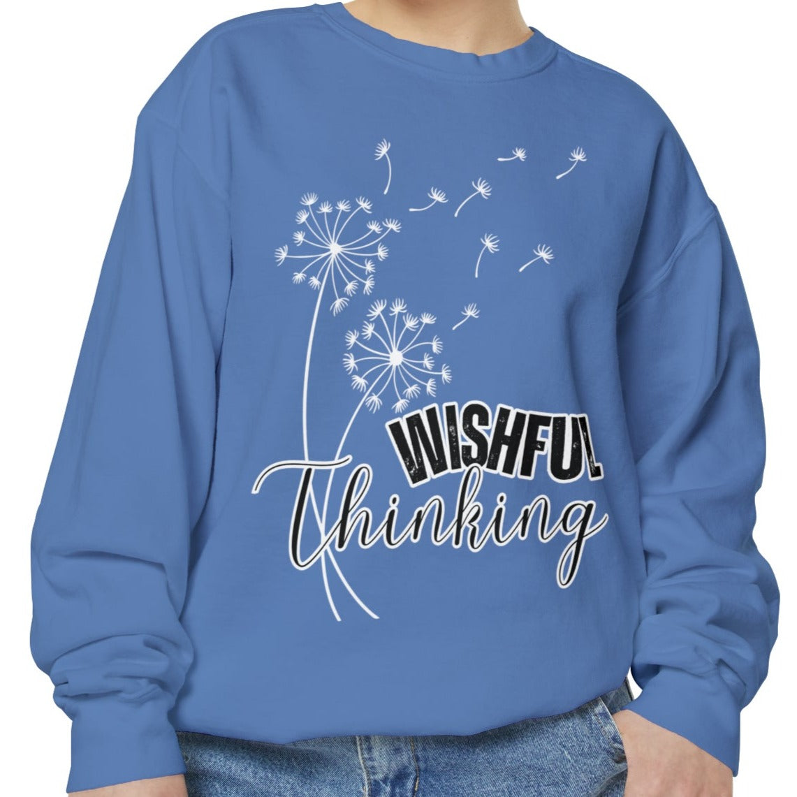 Wishful Thinking Women's Comfort Colors Sweatshirt - Cozy and Thoughtful - Eddy and Rita