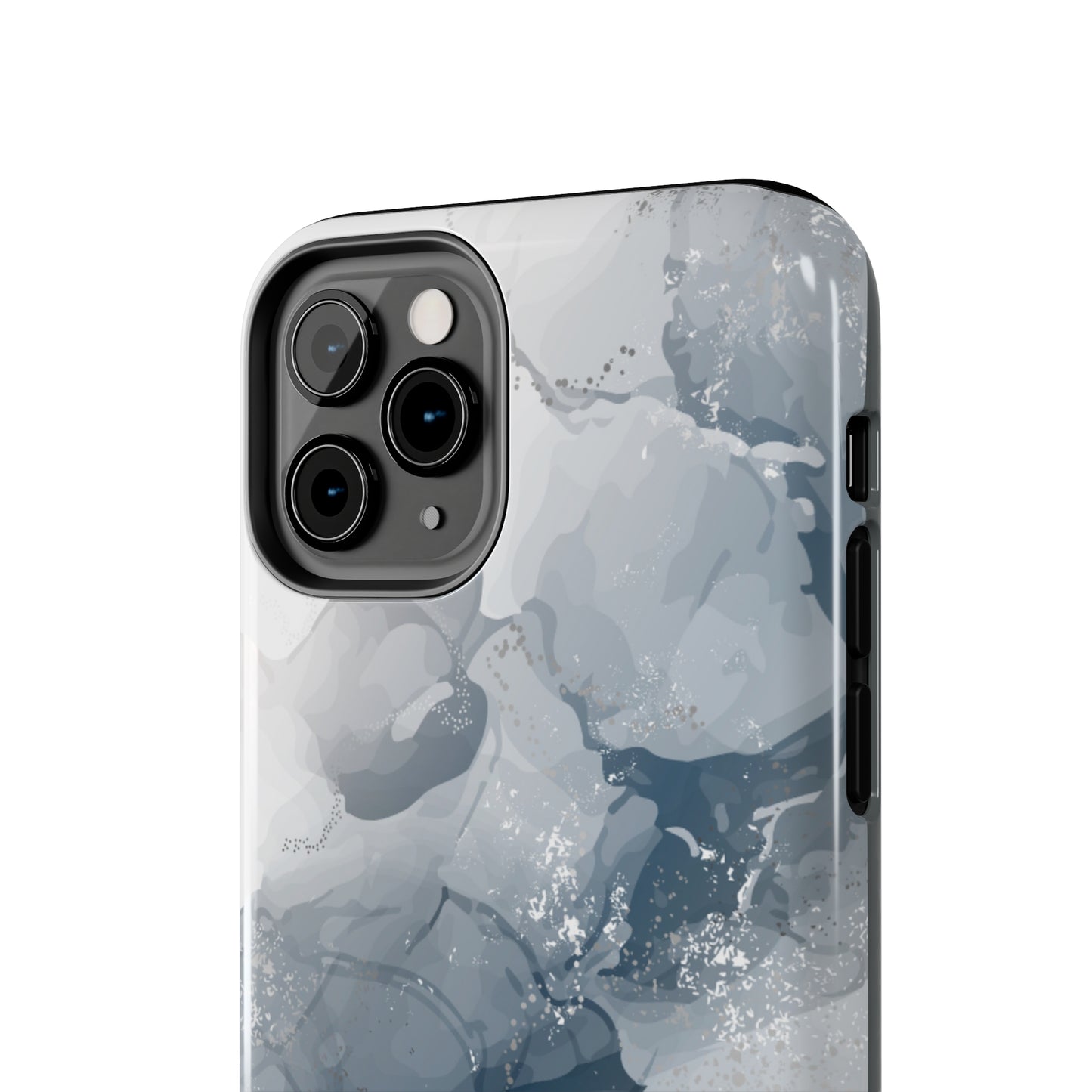 Gray and White Marble Pattern Cell Phone Case - Elegant and Sleek Device Cover