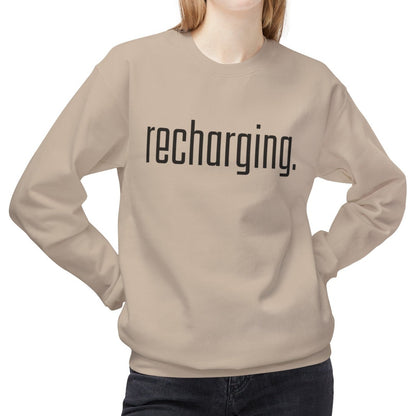 Recharging Women's Midweight Fleece Crewneck Sweatshirt for Self Care - Eddy and Rita