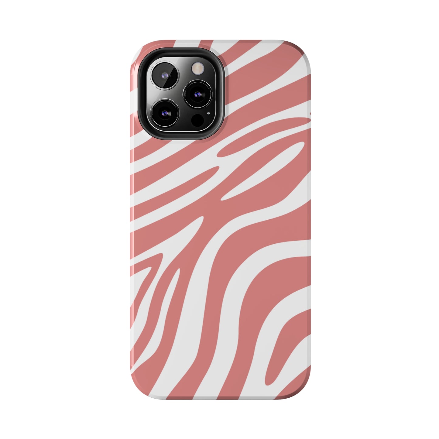 Pink and White Zebra Stripes iPhone Case - Stylish and Protective Cover for Your Device