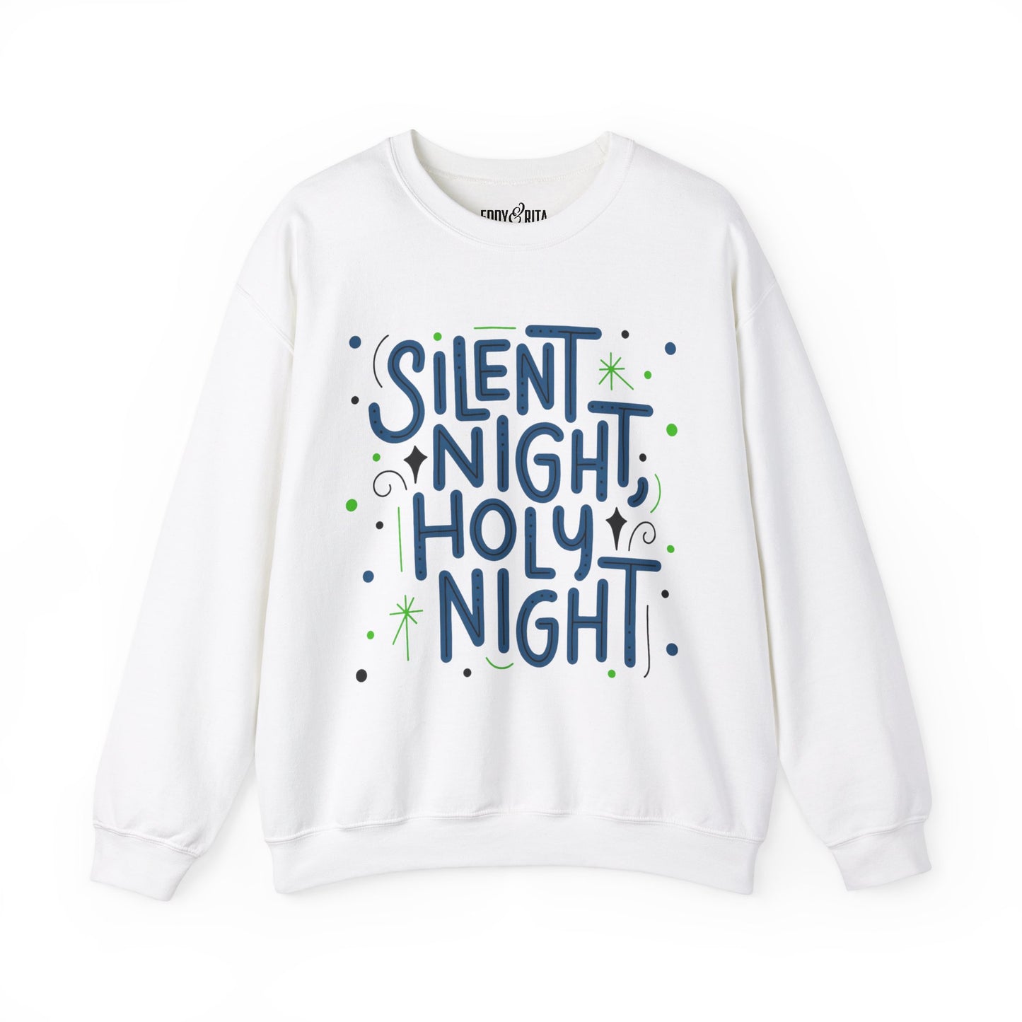 Women’s Heavy Sweatshirt – “Silent Night, Holy Night” Elegant Holiday Pullover | Cozy and Classic Christmas Apparel