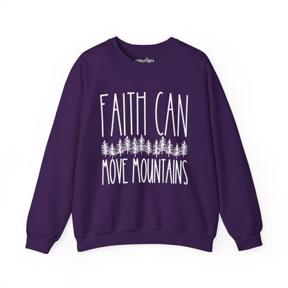 Women’s Heavy Sweatshirt – “Faith Can Move Mountains” | Cozy and Inspirational Pullover for Everyday Wear