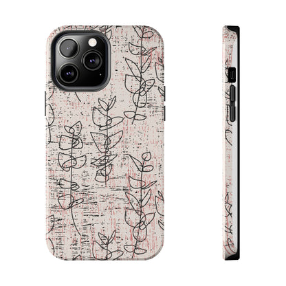 Boho Style Black and White Flowers iPhone Case - Chic and Stylish Floral Design Cover