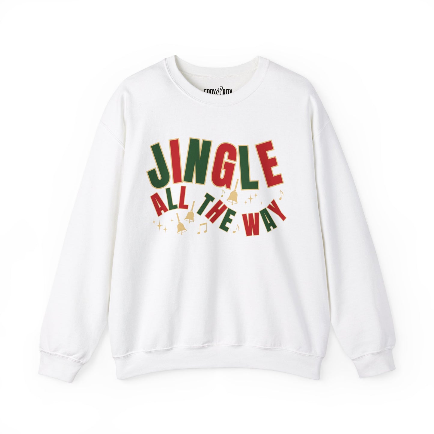 Women's Heavy Sweatshirt – "Jingle All The Way" Festive Christmas Graphic Sweatshirt