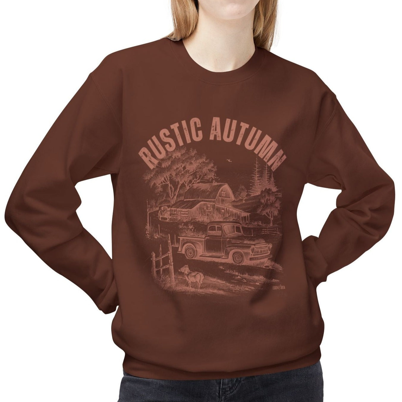 Eddy and Rita Women's Midweight Sweatshirt - "Rustic Autumn" Fall Graphic Pullover