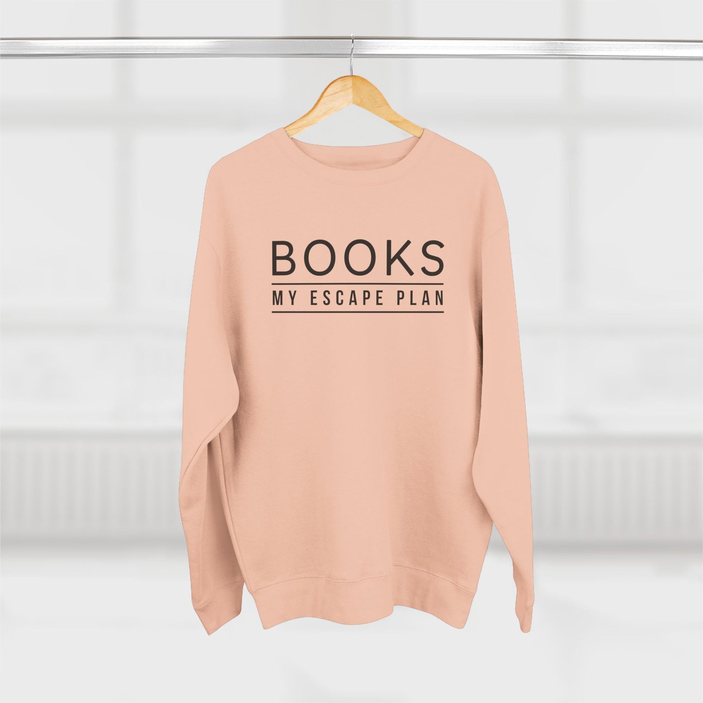 Books My Escape Plan Unisex Crewneck Sweatshirt - Cozy Literary Gift for Book Lovers