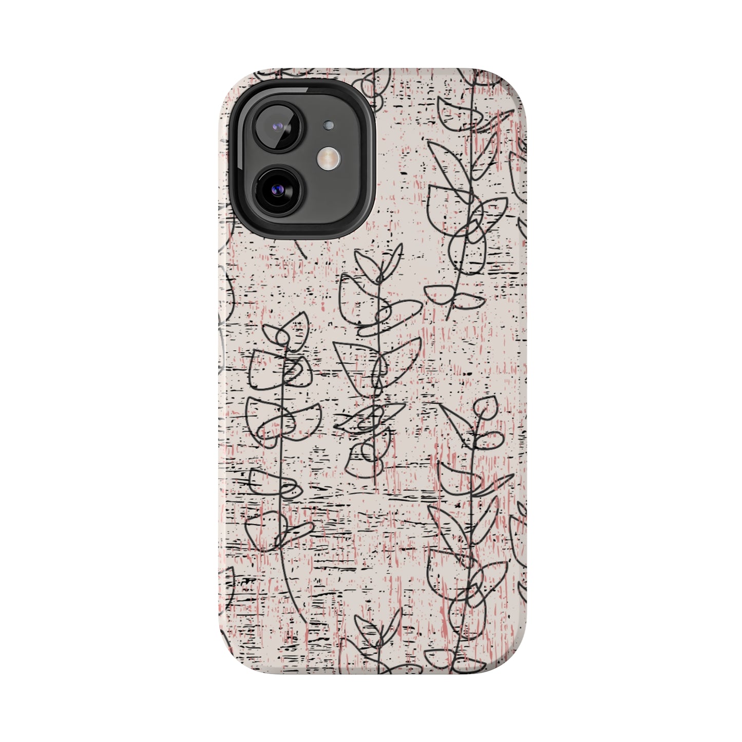 Boho Style Black and White Flowers iPhone Case - Chic and Stylish Floral Design Cover