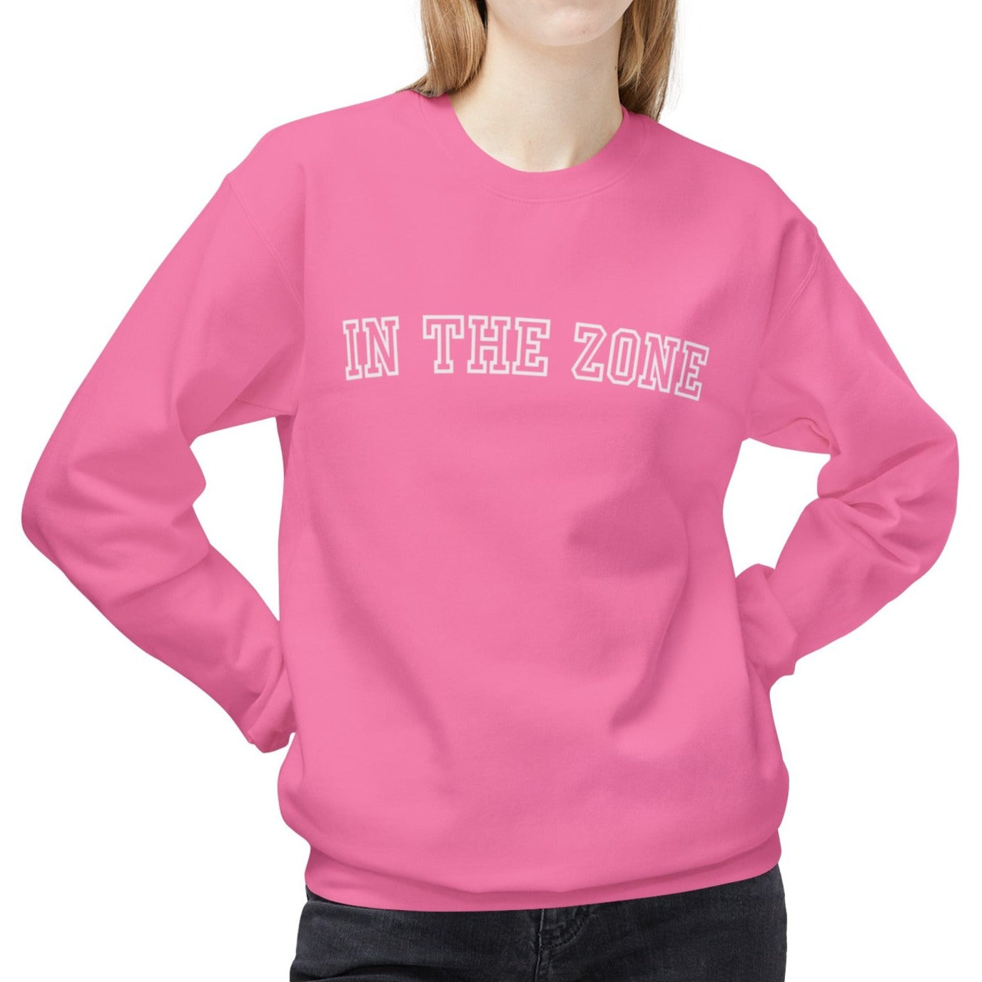 Eddy and Rita Women's Midweight Crewneck Sweatshirt - "In the Zone" Motivational Graphic Pullover