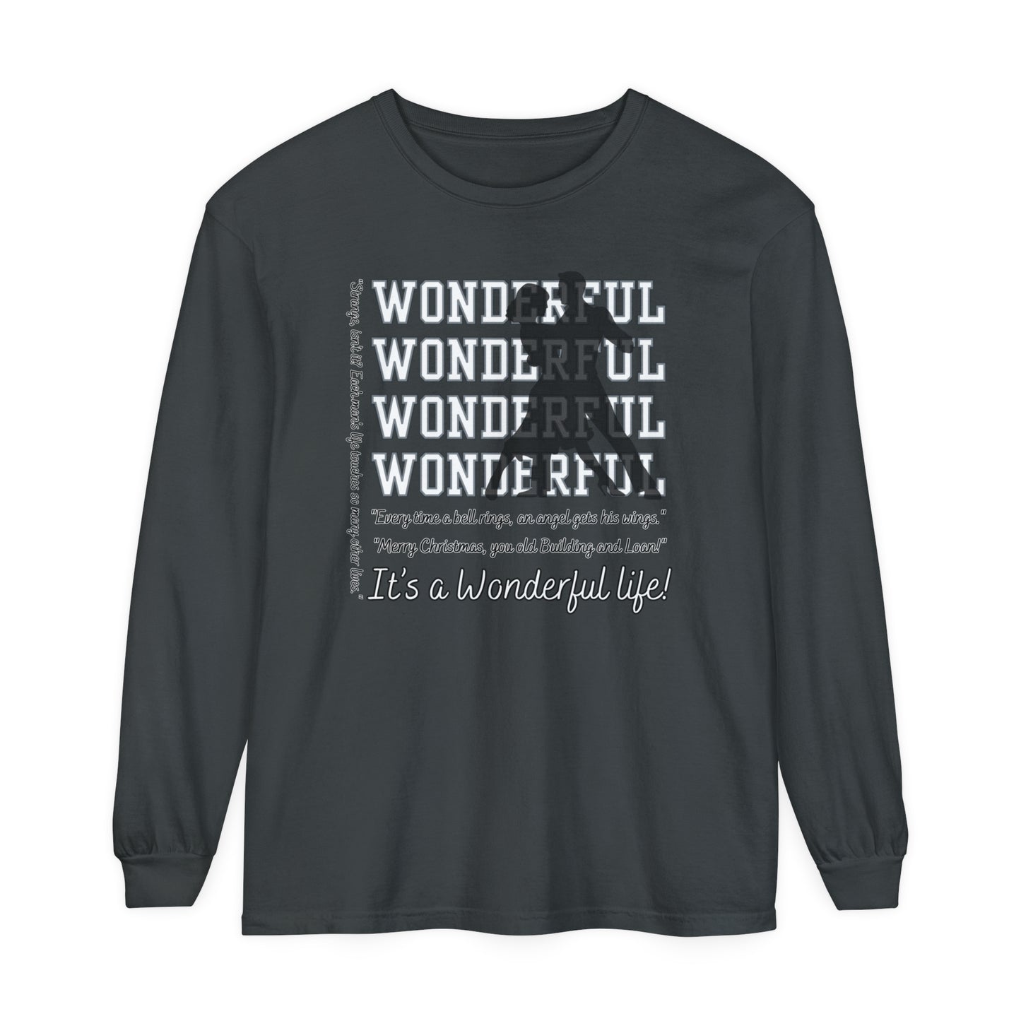 Women's Comfort Colors Long Sleeve Tee: Christmas Movie Inspired by 'It's a Wonderful Life'!- Eddy and Rita