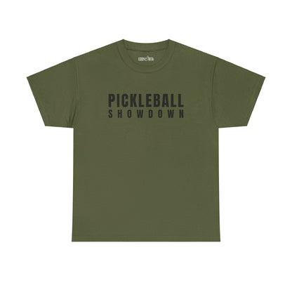 Eddy and Rita Unisex Heavy Cotton T-Shirt - "Pickleball Showdown" Graphic Tee for Sports Enthusiasts