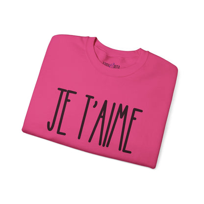 Je T'aime Women's Sweatshirt: Cozy Comfort with French Elegance - Eddy and Rita