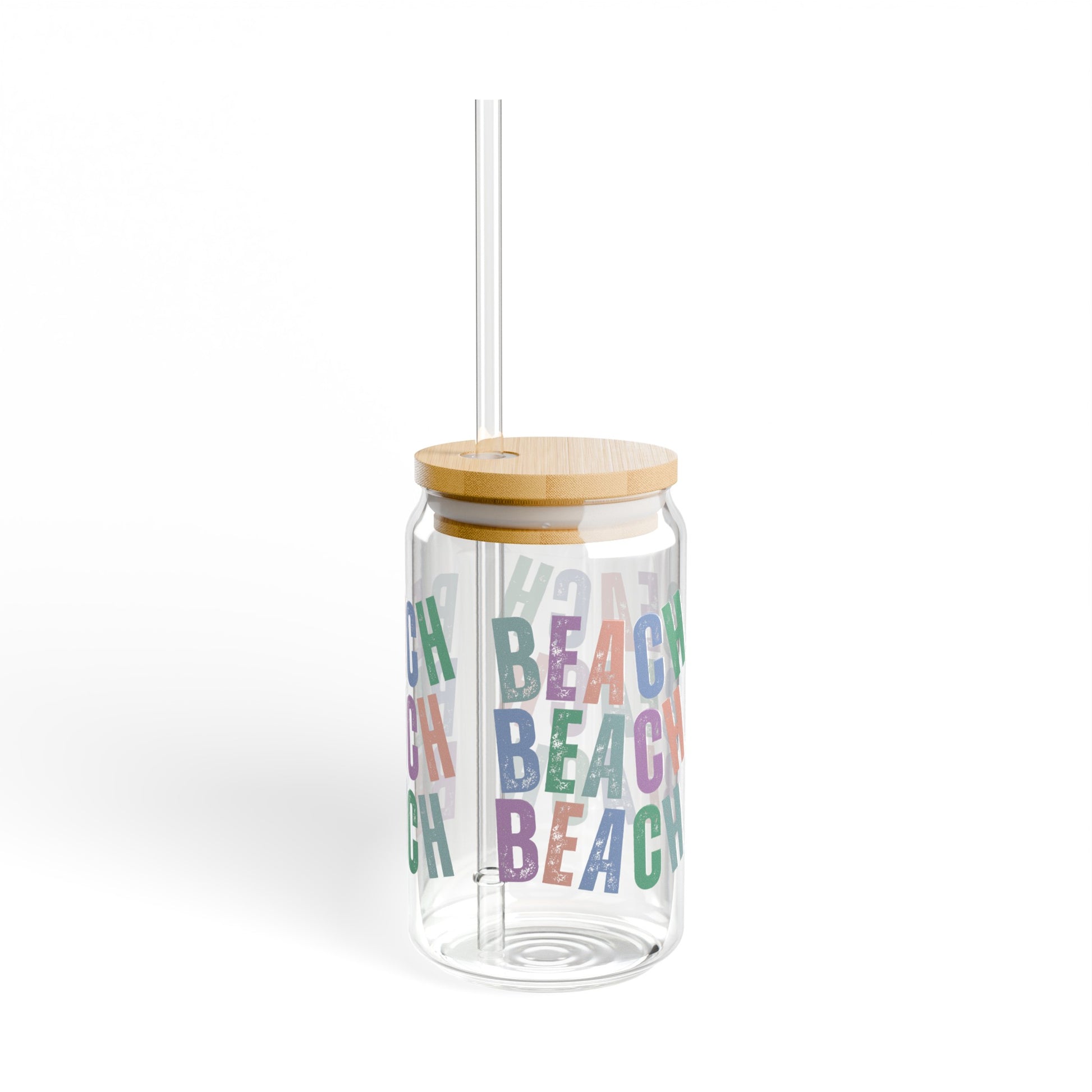 Beach Beach Beach Sipper Glass with Lid, 16oz