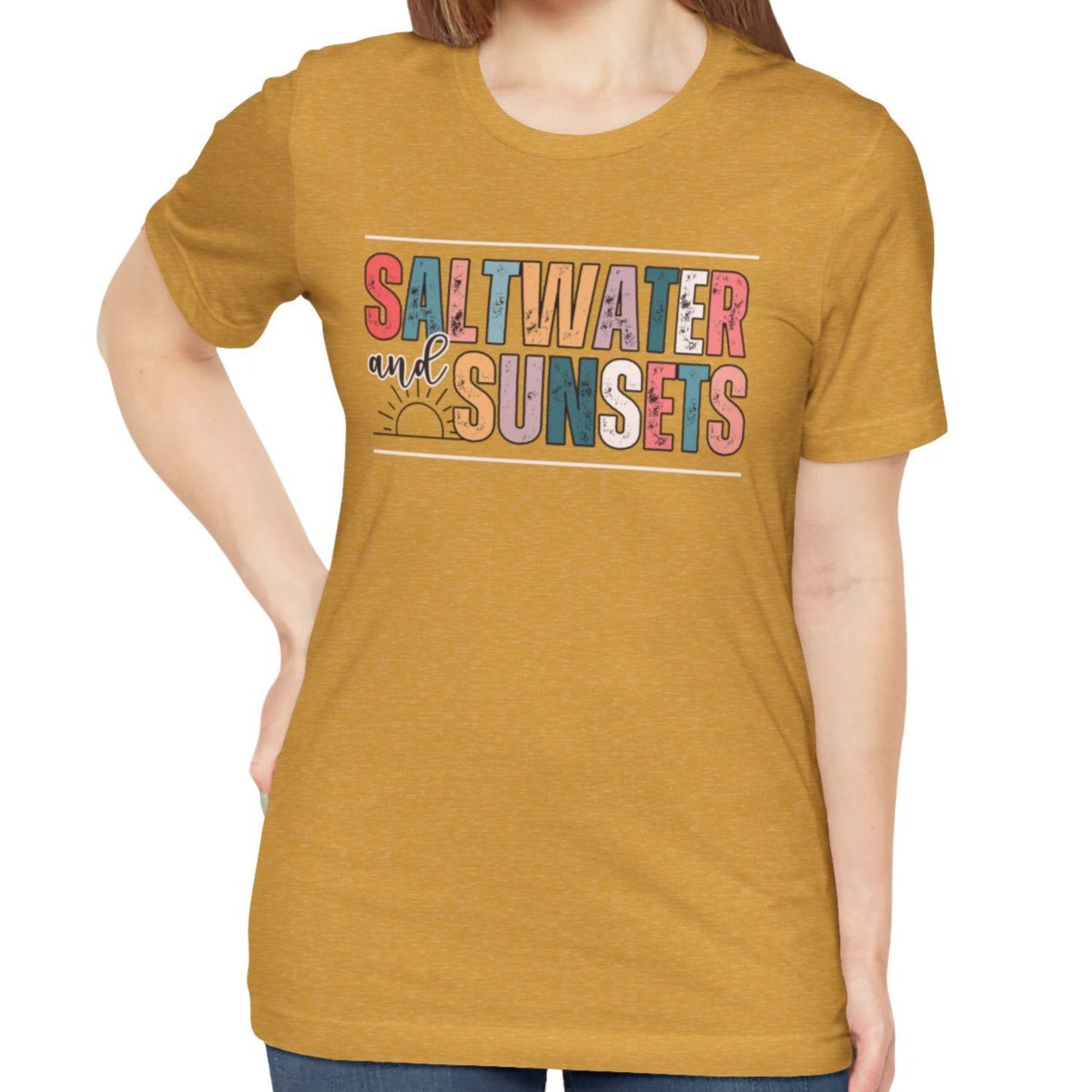 Saltwater and Sunsets Women's Bella Canvas T-Shirt - Eddy and Rita