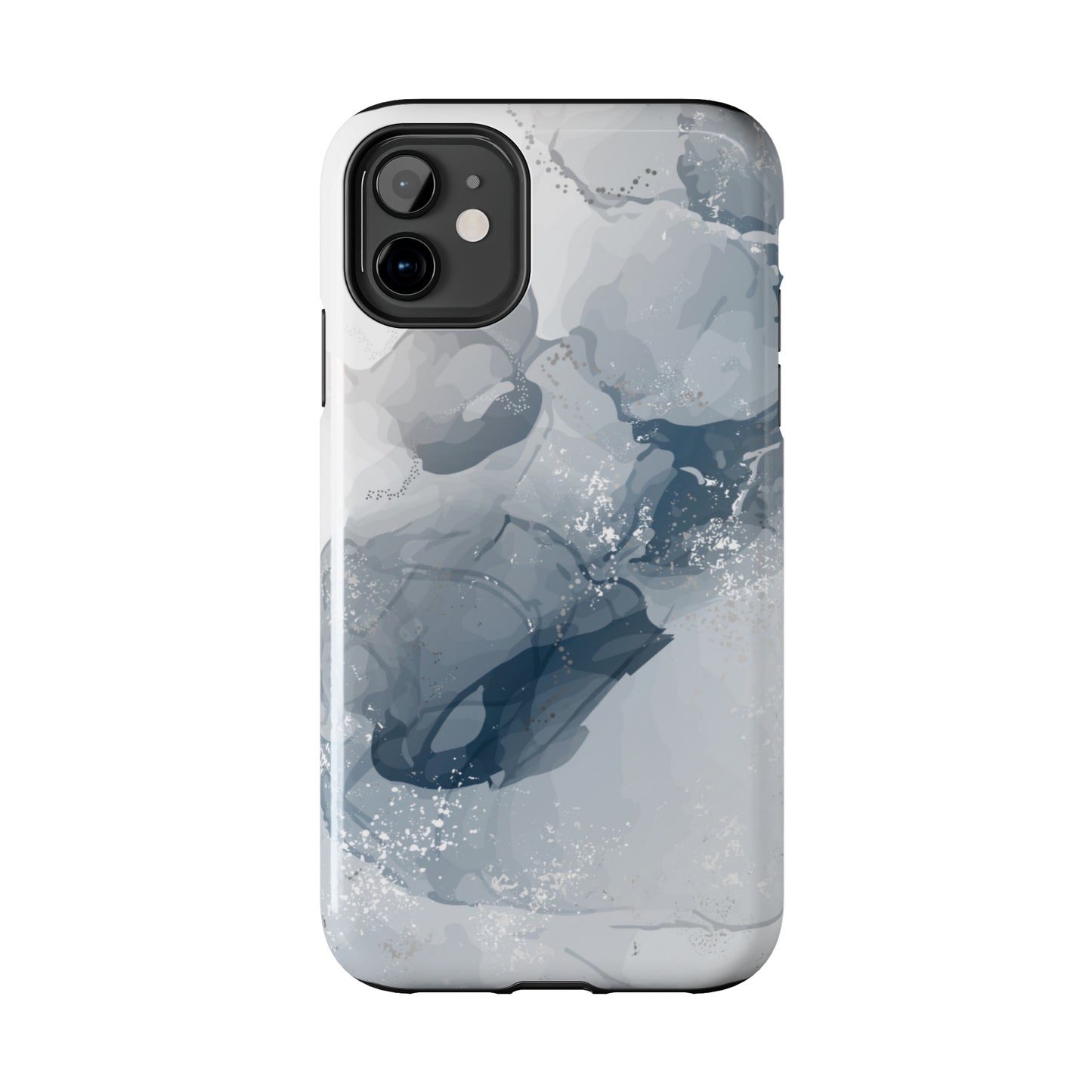 Gray and White Marble Pattern Cell Phone Case - Elegant and Sleek Device Cover