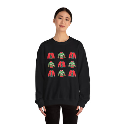 Women's Heavy Sweatshirt – "Festive Christmas Sweaters" Fun Holiday Graphic Sweatshirt