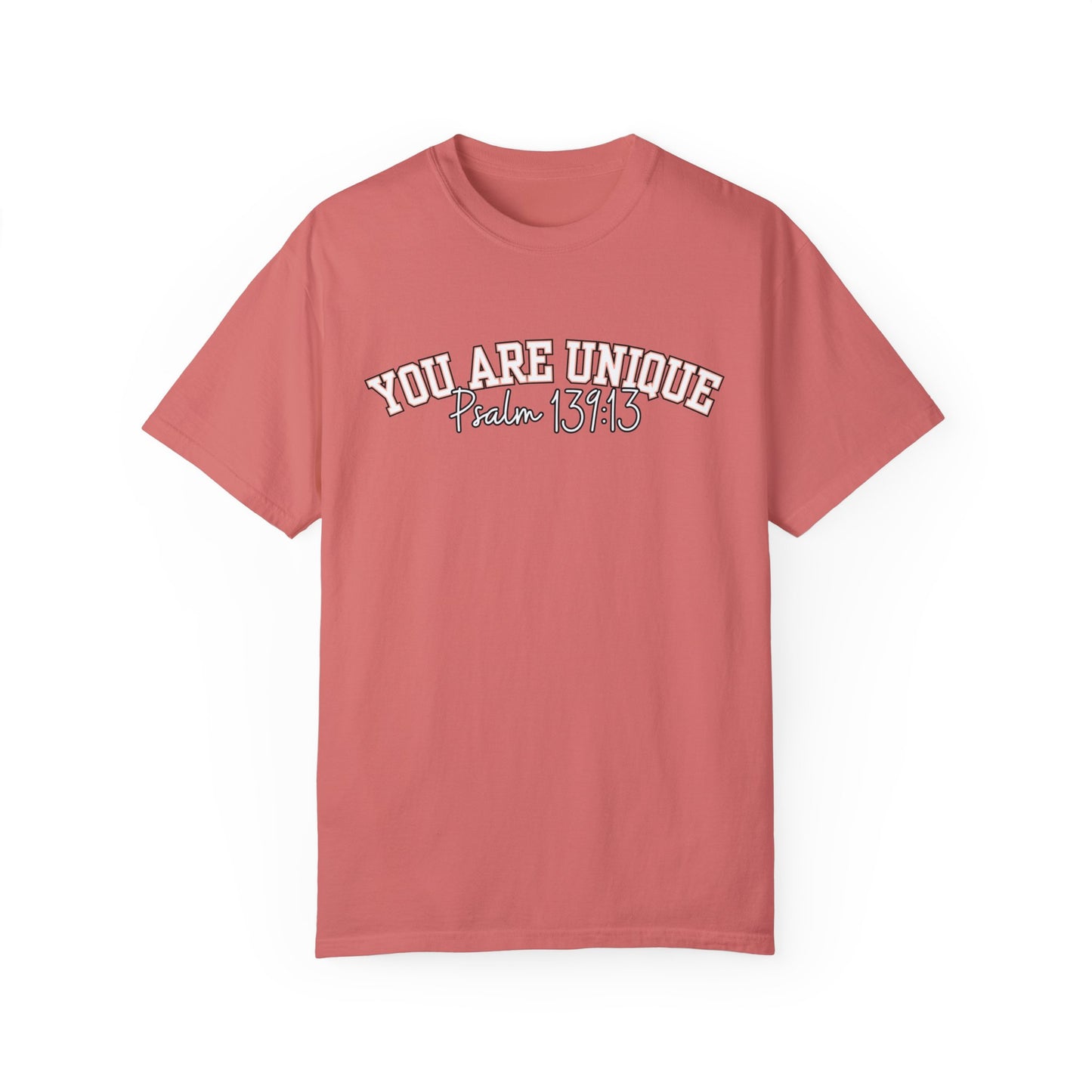 Women's Comfort Colors Tee: 'You Are Unique - Psalm 139:13' Inspirational Christian Shirt for Stylish Comfort! - Eddy and Rita
