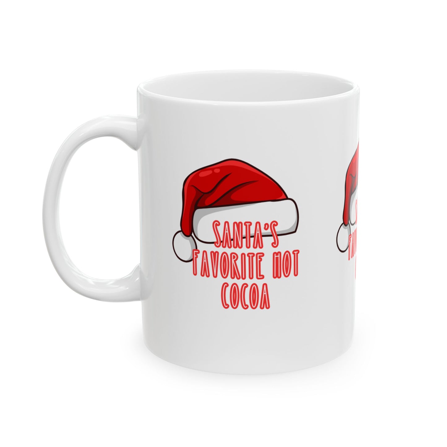 11 oz Ceramic Mug – “Santa’s Favorite Hot Cocoa” | Festive and Cozy Christmas Coffee Cup