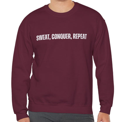 Sweat, Conquer, Repeat Men's Sweatshirt: Motivational Comfort for Endless Success - Eddy and Rita