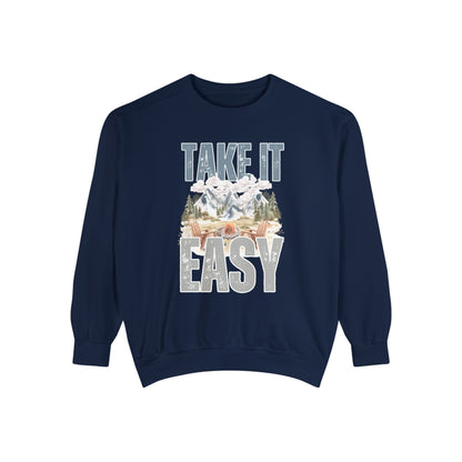 Take It Easy Cozy Comfort Colors Women's Sweatshirt - Embrace Comfort