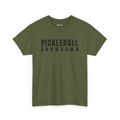 Eddy and Rita Unisex Heavy Cotton T-Shirt - "Pickleball Showdown" Graphic Tee for Sports Enthusiasts