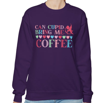 Can Cupid Bring Me Coffee Women's Sweatshirt - Quirky Comfort for Coffee Lovers - Eddy and Rita