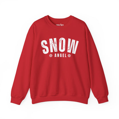 Women's Heavy Sweatshirt – "Snow Angel" Cozy Winter Graphic Sweatshirt