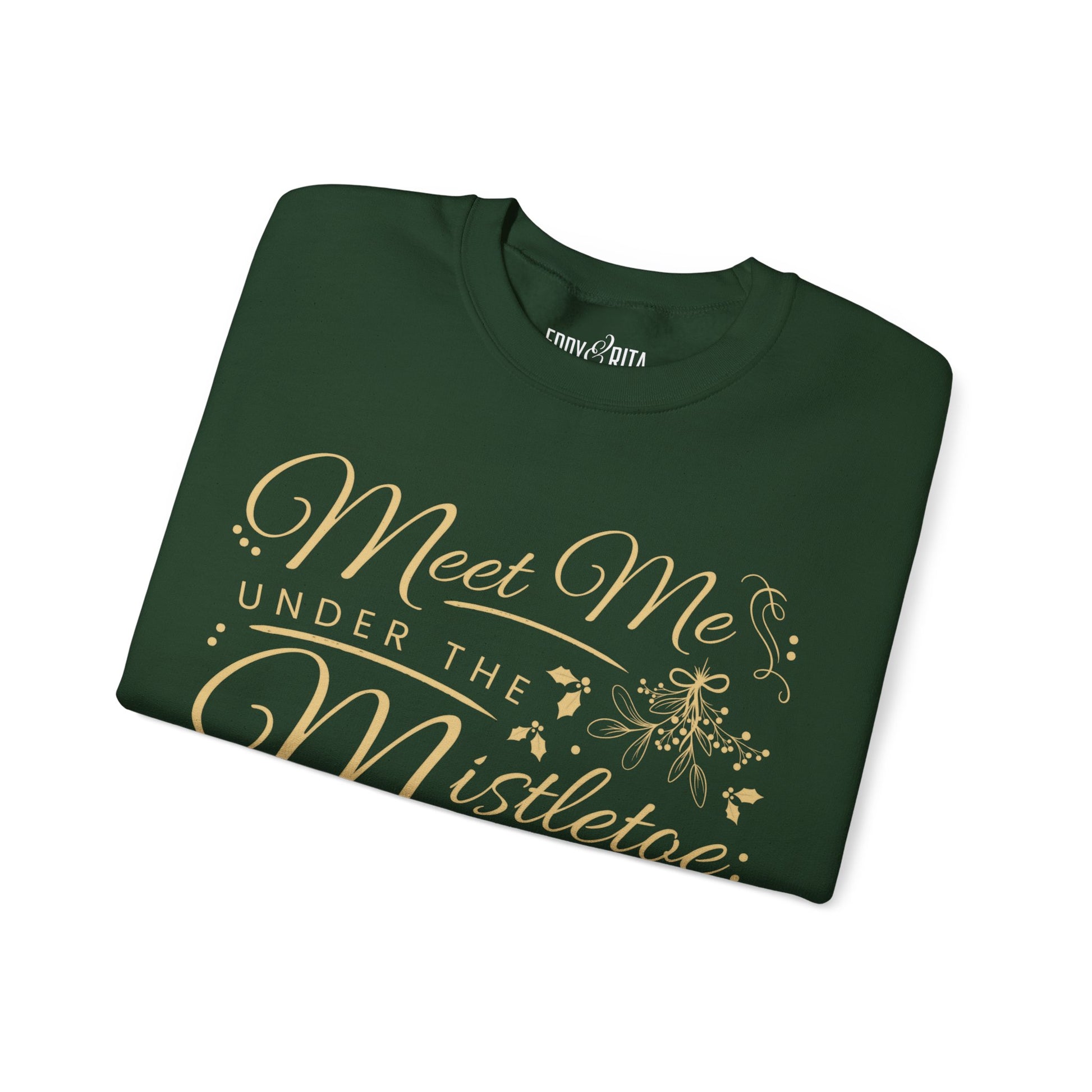 Women’s Heavy Sweatshirt – “Meet Me Under the Mistletoe” | Cozy and Romantic Christmas Holiday Apparel