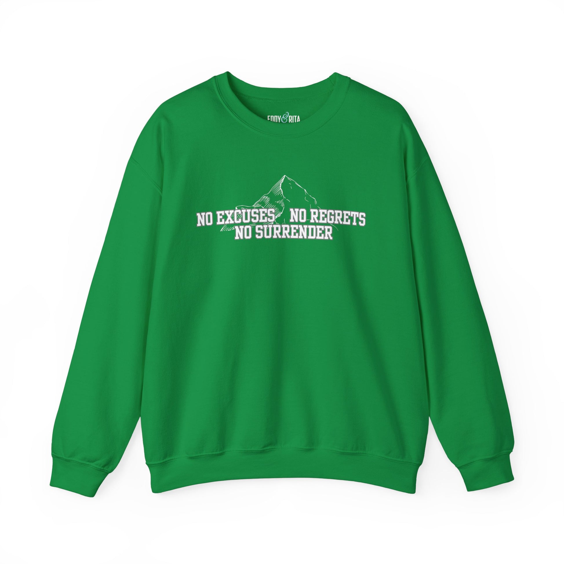 Unyielding Resolve: Men's Empowerment Sweatshirt - No Excuses, No Regrets, No Surrender