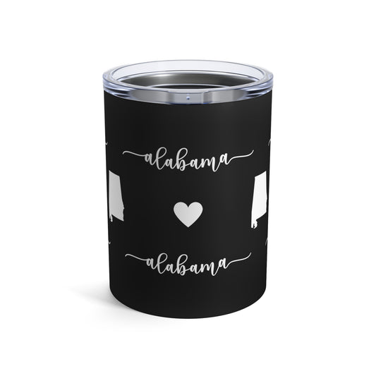 Alabama Heart Stainless Steel 10-Ounce Tumbler - State Pride Insulated Mug for Hot and Cold Beverages" - Eddy and Rita