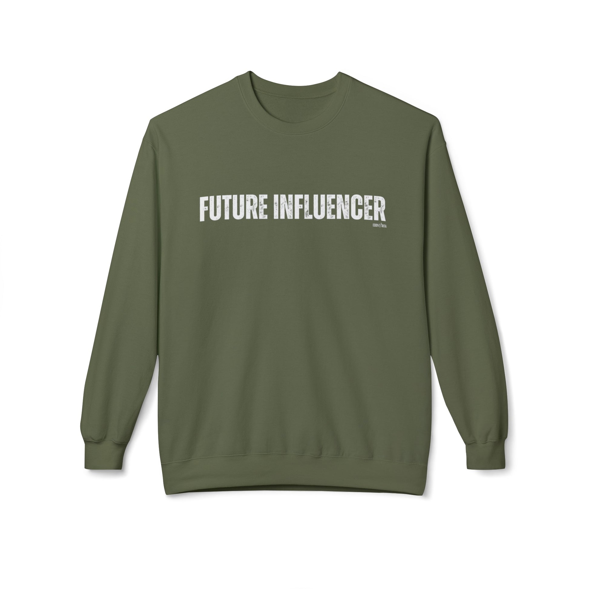 Eddy and Rita Women's Midweight Crewneck Sweatshirt - "Future Influencer" Trendy Graphic Pullover