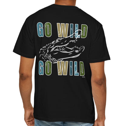 Eddy and Rita Men's Comfort Colors T-Shirt - "Go Wild" Alligator Graphic Tee