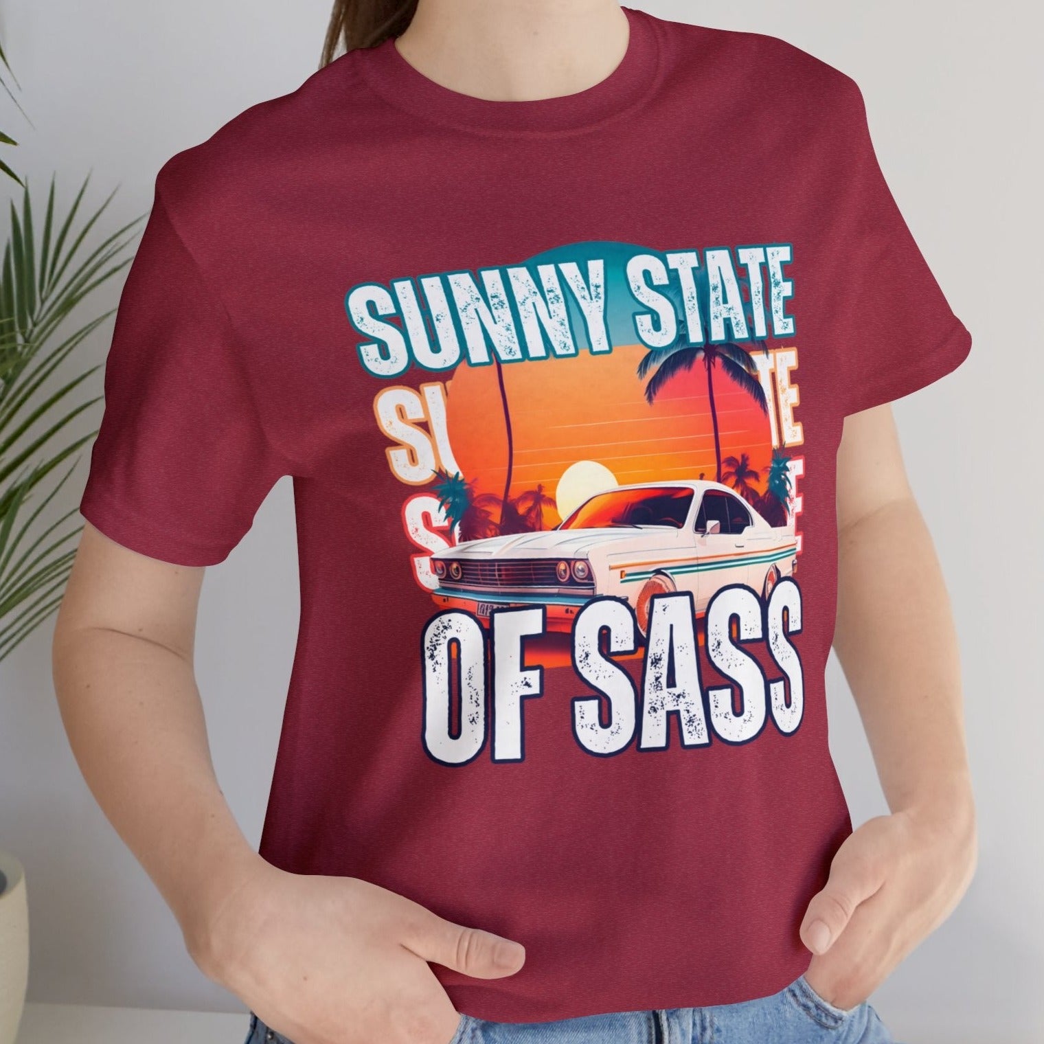 Sunny State of Sass Retro Car Women's Bella Canvas T-shirt - Eddy and Rita