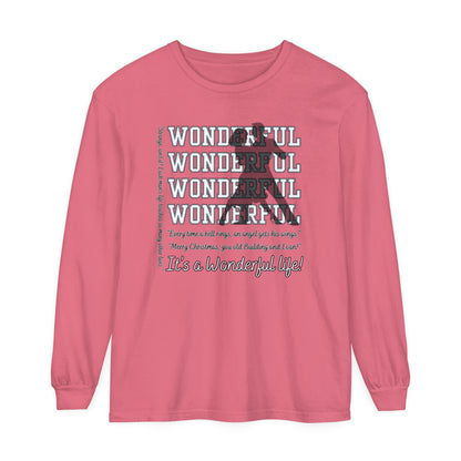 Women's Comfort Colors Long Sleeve Tee: Christmas Movie Inspired by 'It's a Wonderful Life'!- Eddy and Rita